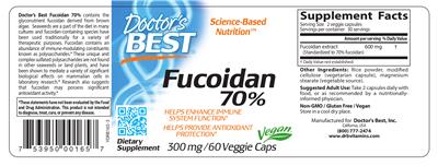 Photo of the Doctor's Best Fucoidan 70% 300 mg label