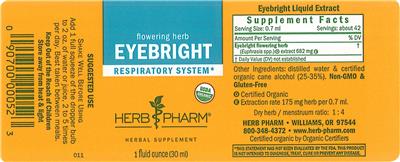 Photo of the Herb Pharm Eyebright label