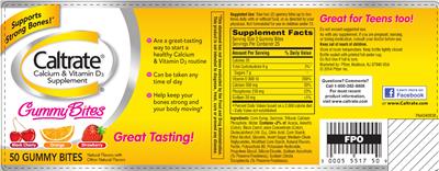 Photo of the Caltrate Gummy Bites label
