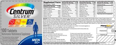 Photo of the Centrum Centrum Silver Men 50+ label