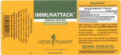 Photo of the Herb Pharm Immunattack label