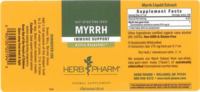 Photo of the Herb Pharm Myrrh label