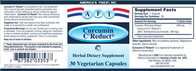 Photo of the AFI America's Finest Curcumin C3 Reduct label