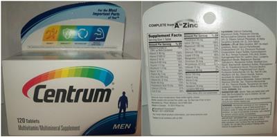 Photo of the Centrum Centrum Men label