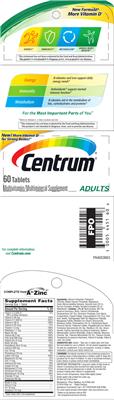 Photo of the Centrum Centrum Adults label