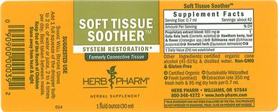 Photo of the Herb Pharm Soft Tissue Soother label
