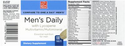 Photo of the Harris Teeter Men's Daily label