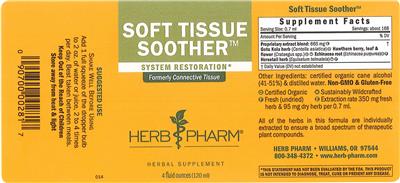 Photo of the Herb Pharm Soft Tissue Soother label