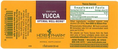 Photo of the Herb Pharm Yucca label
