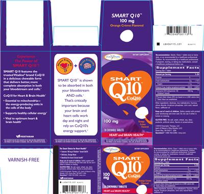 Photo of the Enzymatic Therapy SMART Q10 CoQ10 100 mg Orange Creme Flavored label