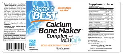 Photo of the Doctor's Best Calcium Bone Maker Complex With MCHCal label