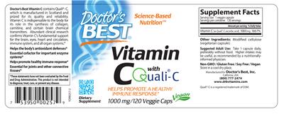 Photo of the Doctor's Best Vitamin C with Quali-C 1000 mg label