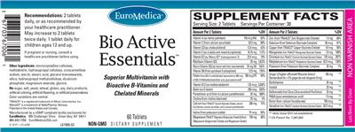 Photo of the EuroMedica Bio Active Essentials label