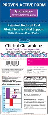 Photo of the EuroMedica Clinical Glutathione label