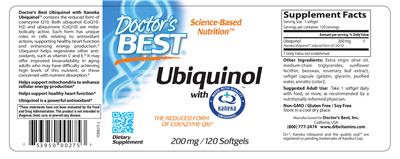Photo of the Doctor's Best Ubiquinol With Kaneka Ubiquinol 200 mg label