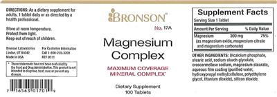 Photo of the Bronson Magnesium Complex label