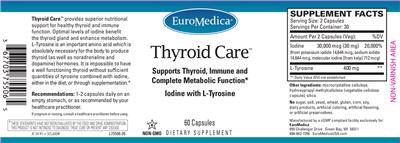 Photo of the EuroMedica Thyroid Care label