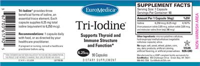 Photo of the EuroMedica Tri-Iodine 6.25 mg label