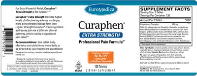 Photo of the EuroMedica Curaphen Extra Strength label