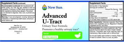 Photo of the New Sun Advanced U-Tract label