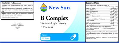 Photo of the New Sun B Complex label