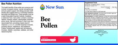 Photo of the New Sun Bee Pollen label