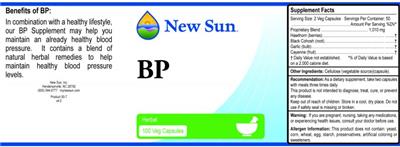 Photo of the New Sun BP label