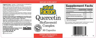 Photo of the Natural Factors Quercetin Bioflavonoid Complex label