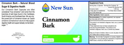 Photo of the New Sun Cinnamon Bark label