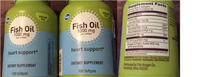 Product label for Fish Oil 1000 mg