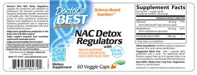 Photo of the Doctor's Best NAC Detox Regulators label