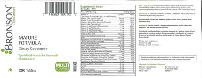 Photo of the Bronson Laboratories Mature Formula label