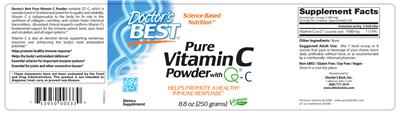 Photo of the Doctor's Best Pure Vitamin C Powder With Q-C 1000 mg label