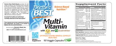 Photo of the Doctor's Best Multi-Vitamin label