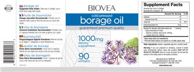 Photo of the BIOVEA Borage Oil 1000 mg label