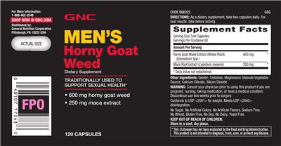 Photo of the GNC Men's Horny Goat Weed label