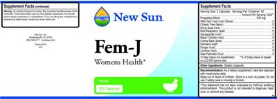 Photo of the New Sun Fem-J label
