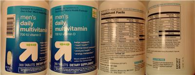Photo of the up&up Men's Daily Multivitamin label