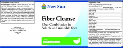 Photo of the New Sun Fiber Cleanse label