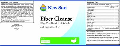 Photo of the New Sun Fiber Cleanse label