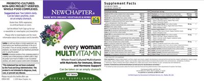 Photo of the New Chapter Every Woman Multivitamin label