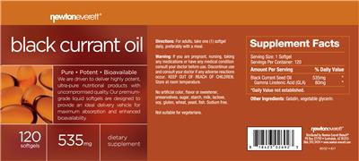 Photo of the NewtonEverett Black Currant Oil 535 mg label