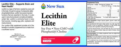 Photo of the New Sun Lecithin Elite label