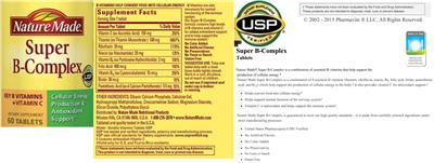 Photo of the Nature Made Super B-Complex label
