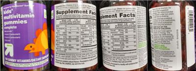Photo of the up&up Kids' Multivitamin Gummies Complete label