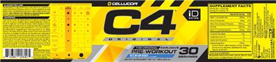Photo of the Cellucor C4 Original Icy Blue Razz label