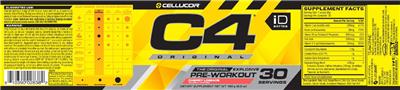 Photo of the Cellucor C4 Original Cherry Limeade label