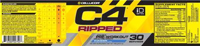 Photo of the Cellucor C4 Ripped Icy Blue Razz label