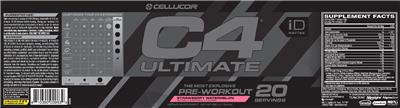 Photo of the Cellucor C4 Ultimate Strawberry Watermelon label