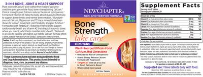 Photo of the New Chapter Bone Strength Take Care Slim Tabs label